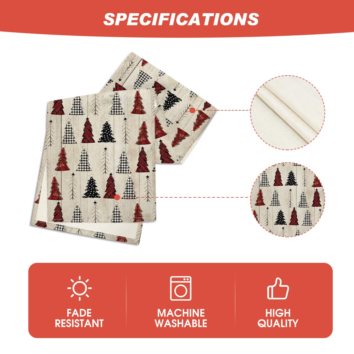 Artoid Mode holiday table setting featuring wood Xmas tree runner.