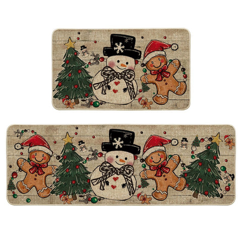 Artoid Mode Xmas mat 17x29 front view for stylish kitchen decor and floor protection