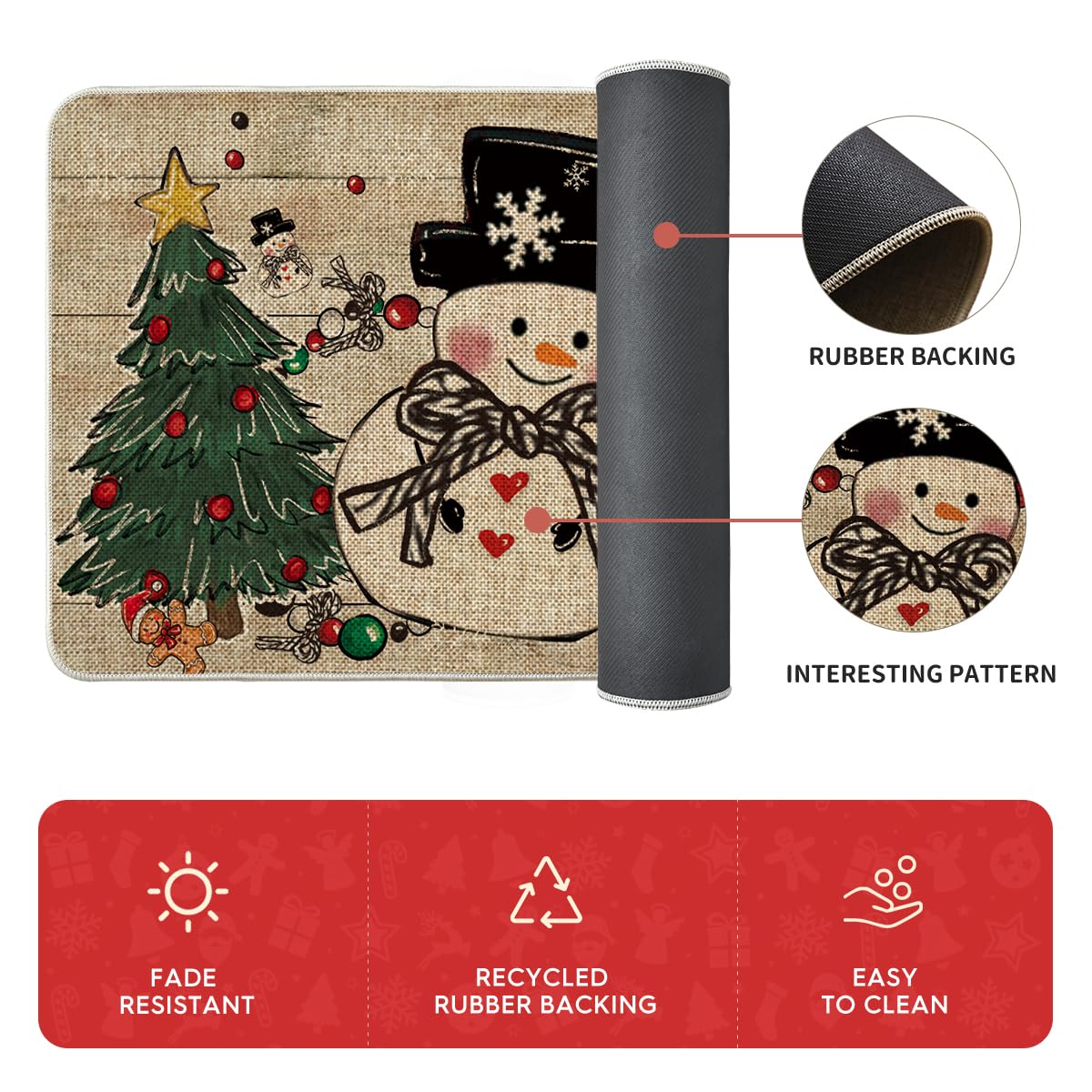 Artoid Mode Xmas mat 17x47 entryway scene boosts seasonal vibe while guarding floors