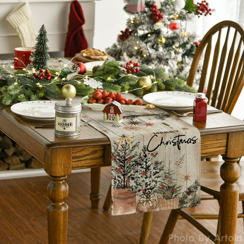Artoid Mode 13x36 inch runner adds seasonal color to kitchen table