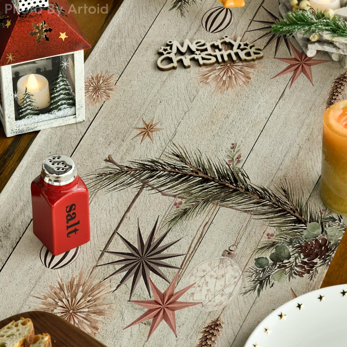 Artoid Mode Holly Pine Cone design enhances holiday centerpiece setup