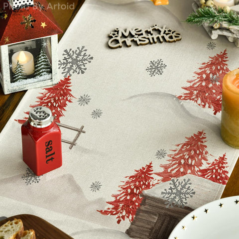 Close-up fabric texture of Artoid Mode table runner showing quality material