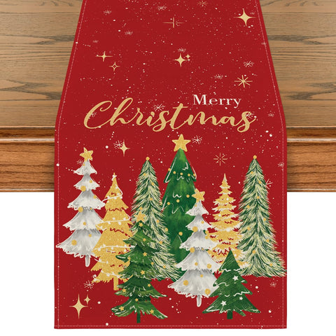 Artoid Mode Xmas Trees table runner adds festive charm while protecting your table.