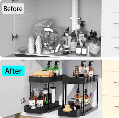 Artzon dimensions show ample space for tall bottles in bathroom storage.