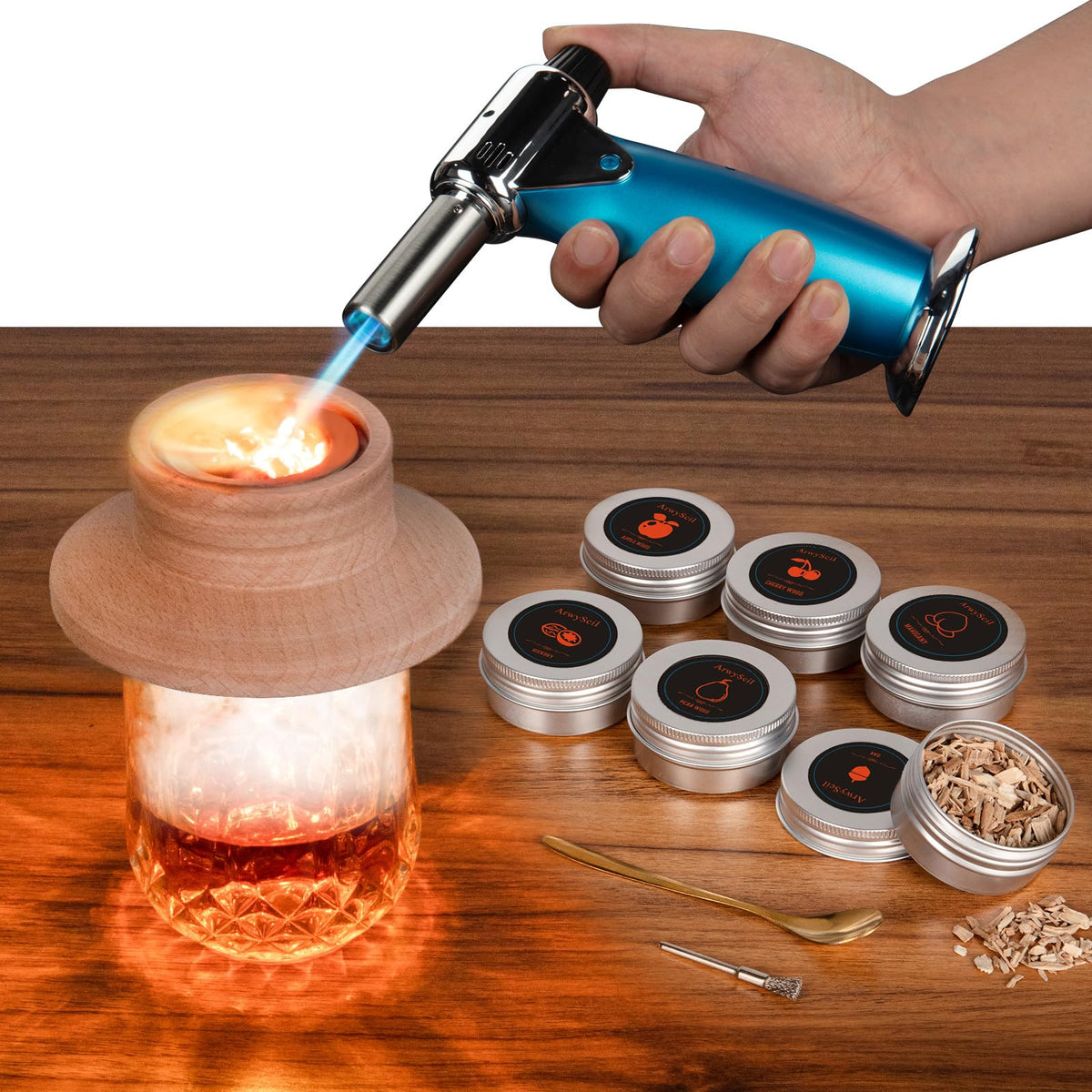 ArwySciI cocktail smoker kit with torch for elevated at-home mixing