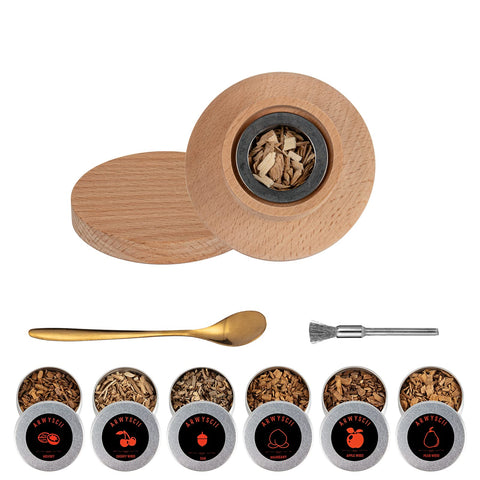 Handheld ArwySciI smoker tools with brush, spoon, and screens for maintenance