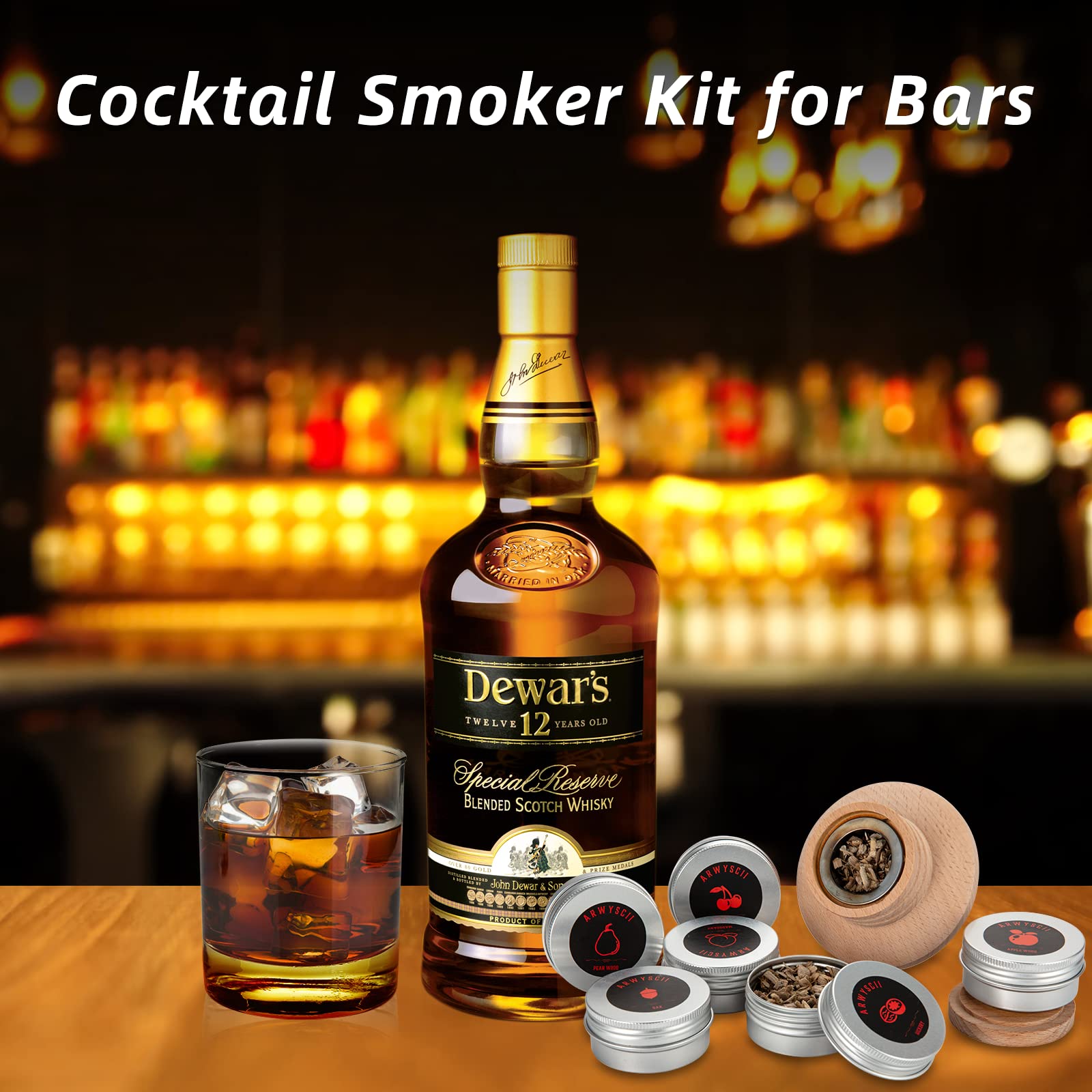 Six wood chip flavors from ArwySciI create aromatic variety for cocktails