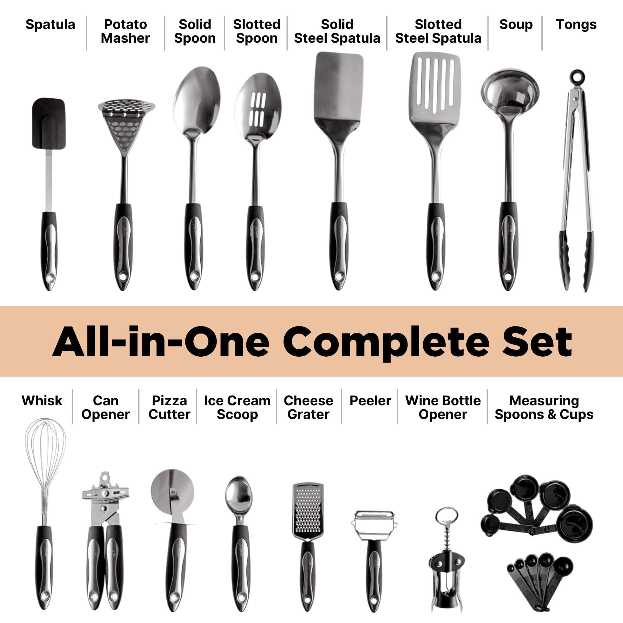 Asani solid turner and slotted spoon for sturdy flipping and serving