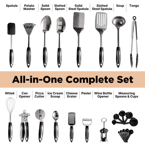 Asani solid turner and slotted spoon for sturdy flipping and serving