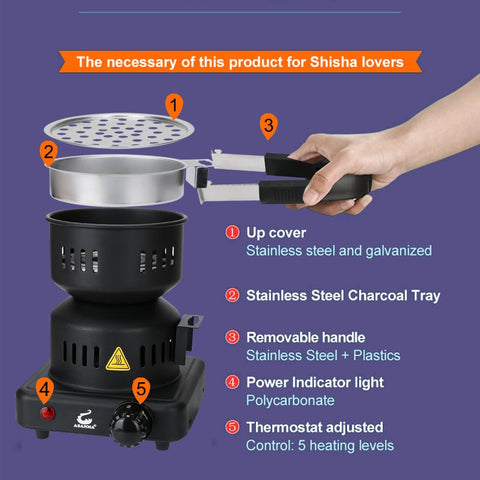 ASANMA electric stove 600W delivers fast heat for BBQ and kitchen tasks.