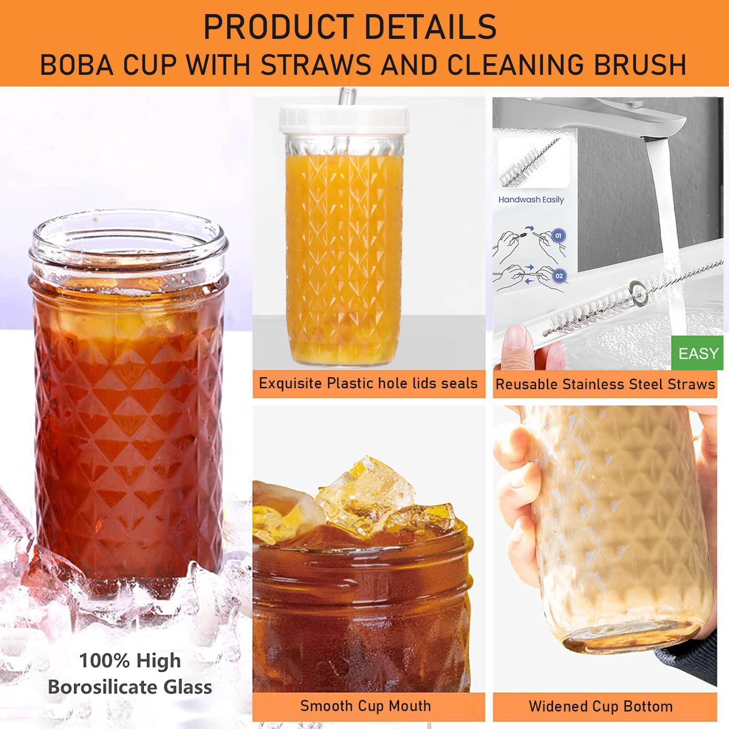 ASANMEYO plastic lids with holes support spill free iced drinks