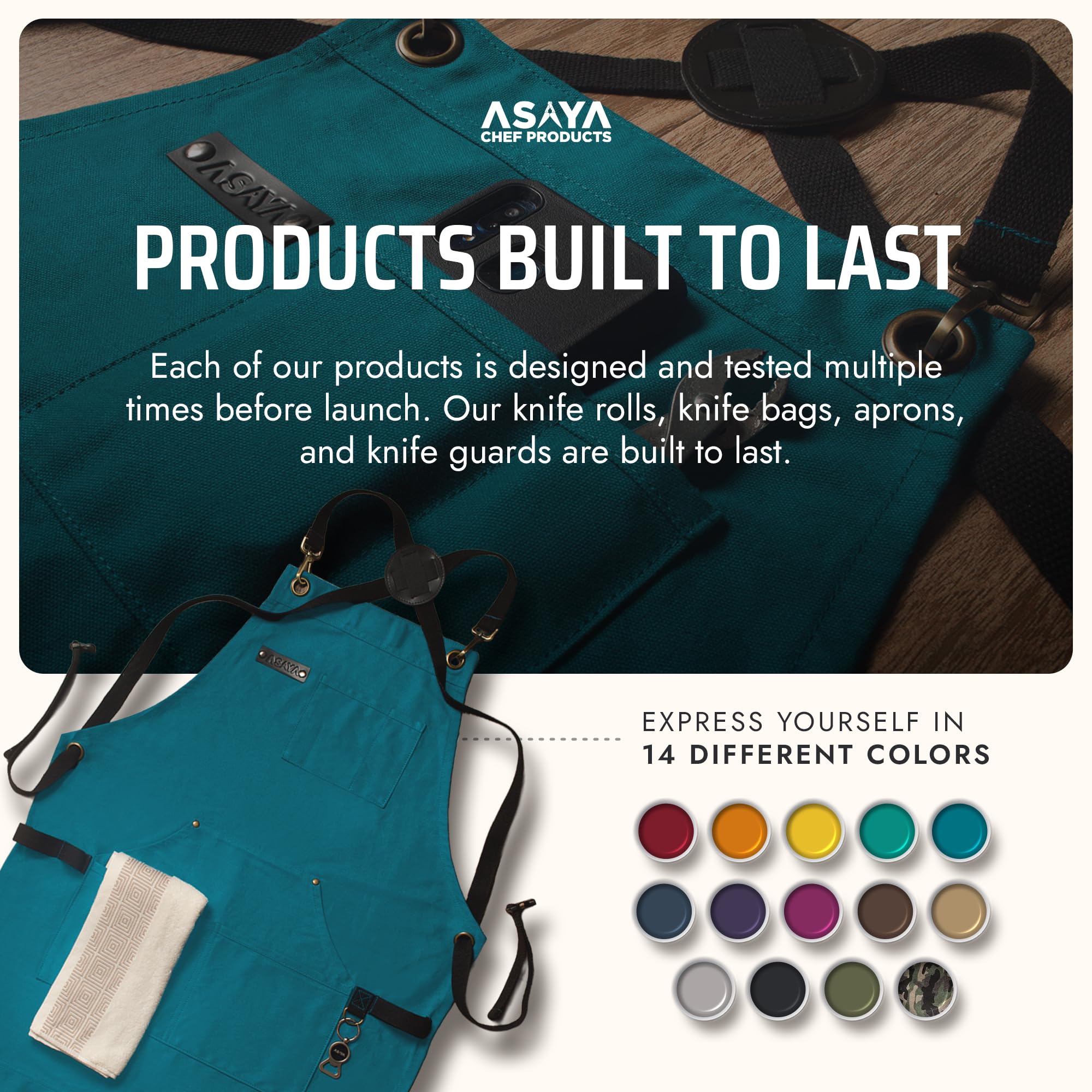 Asaya apron brass hardware adds rugged durability and style