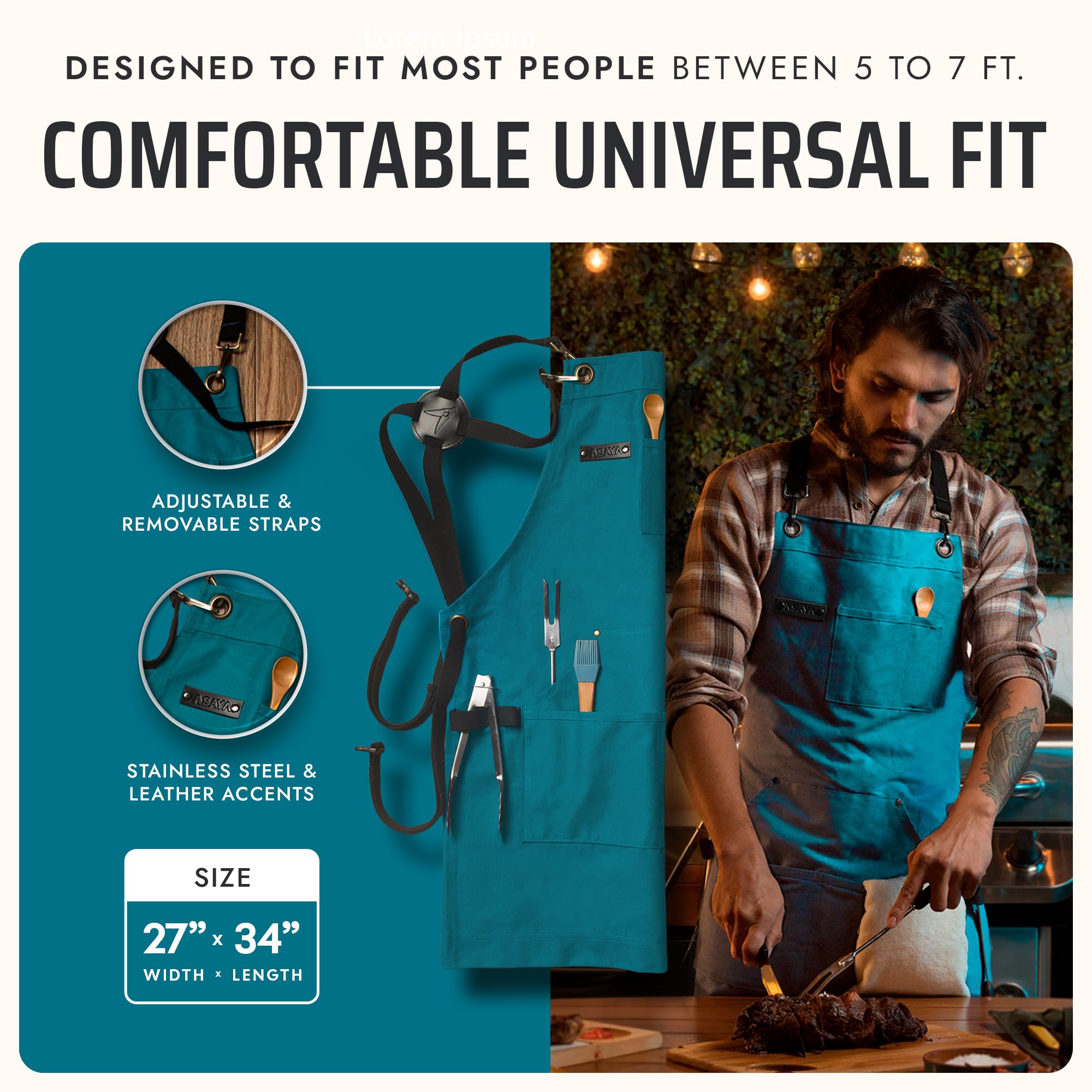 Asaya apron three large pockets provide quick access to tools and phone