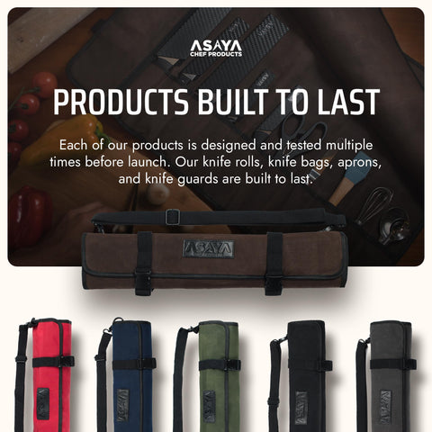 Asaya Canvas Knife Roll made from durable 10oz canvas for lasting use
