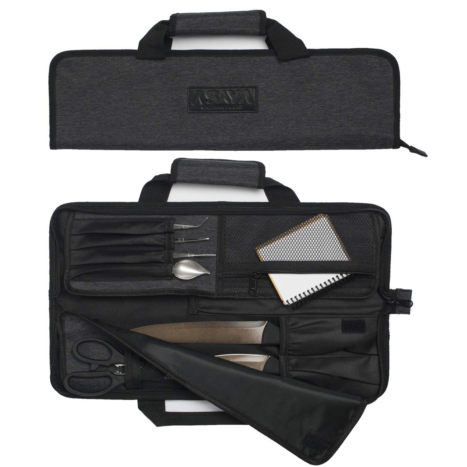 Asaya chef knife roll for travel keeps 12 pockets organized and ready