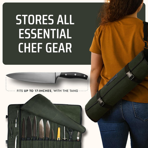 Asaya 10oz canvas construction protects gear during rugged kitchen prep
