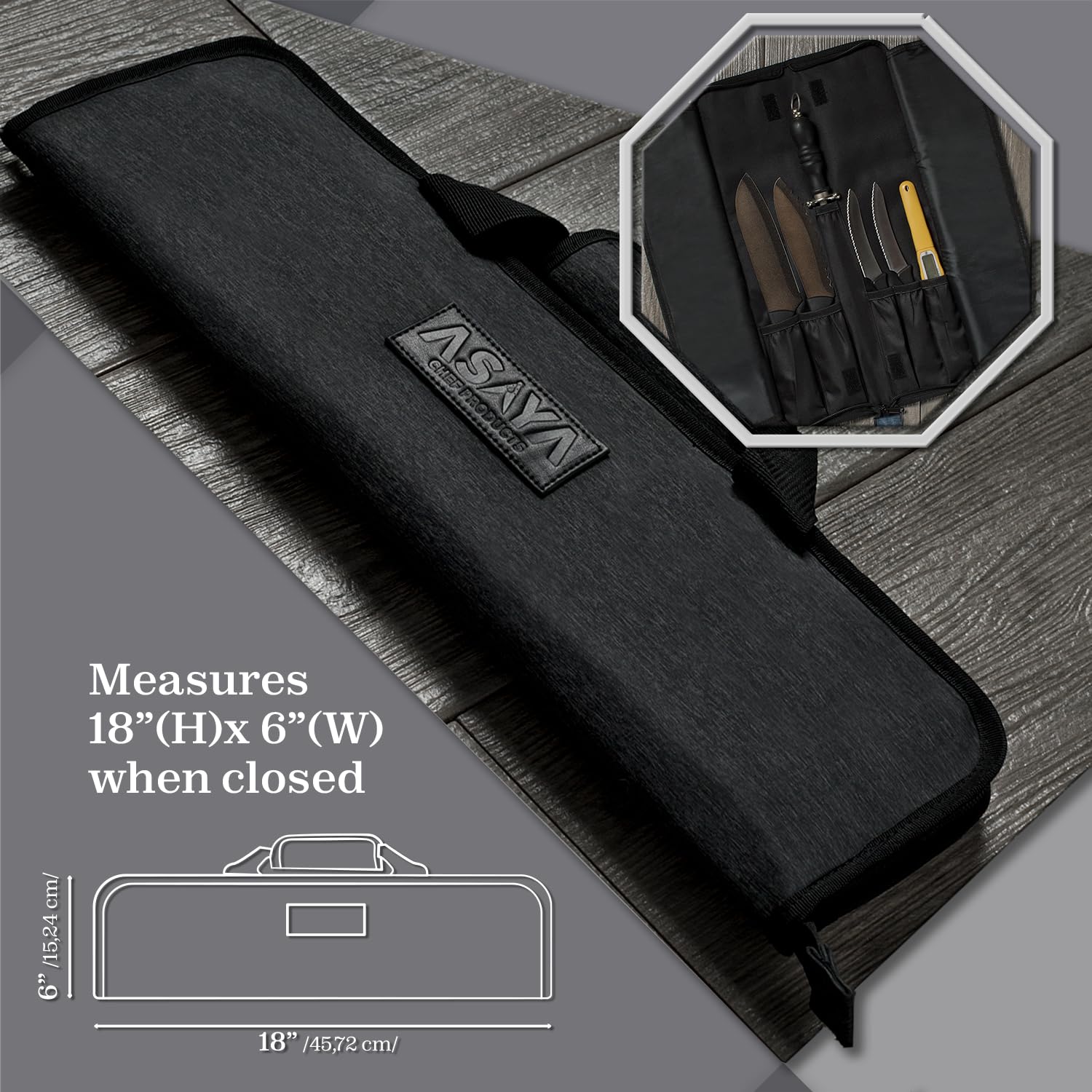 Asaya knife roll demonstrates durable construction built to last through trips