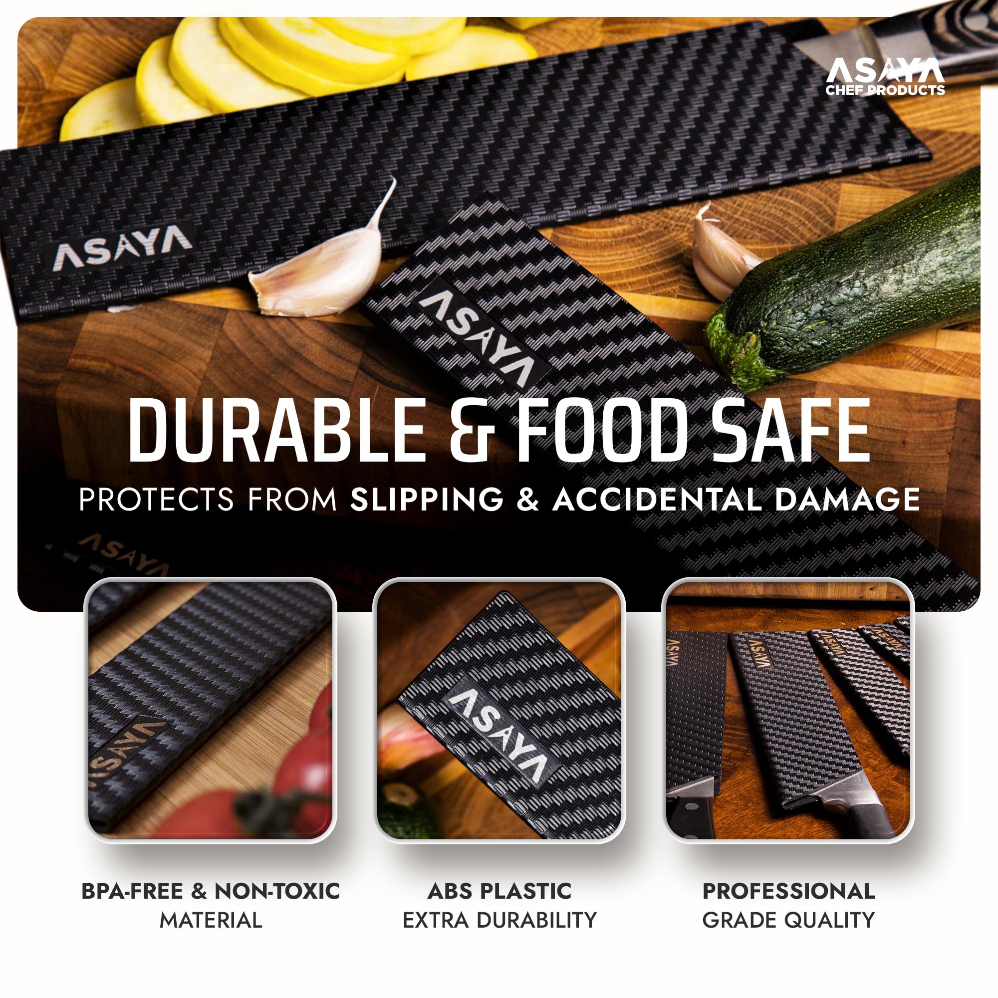 Asaya knife-edge guard for fillet knife shielding long blades during prep