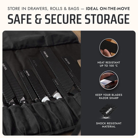 Asaya knife-edge-guard demonstrating angled opening for slanted handles