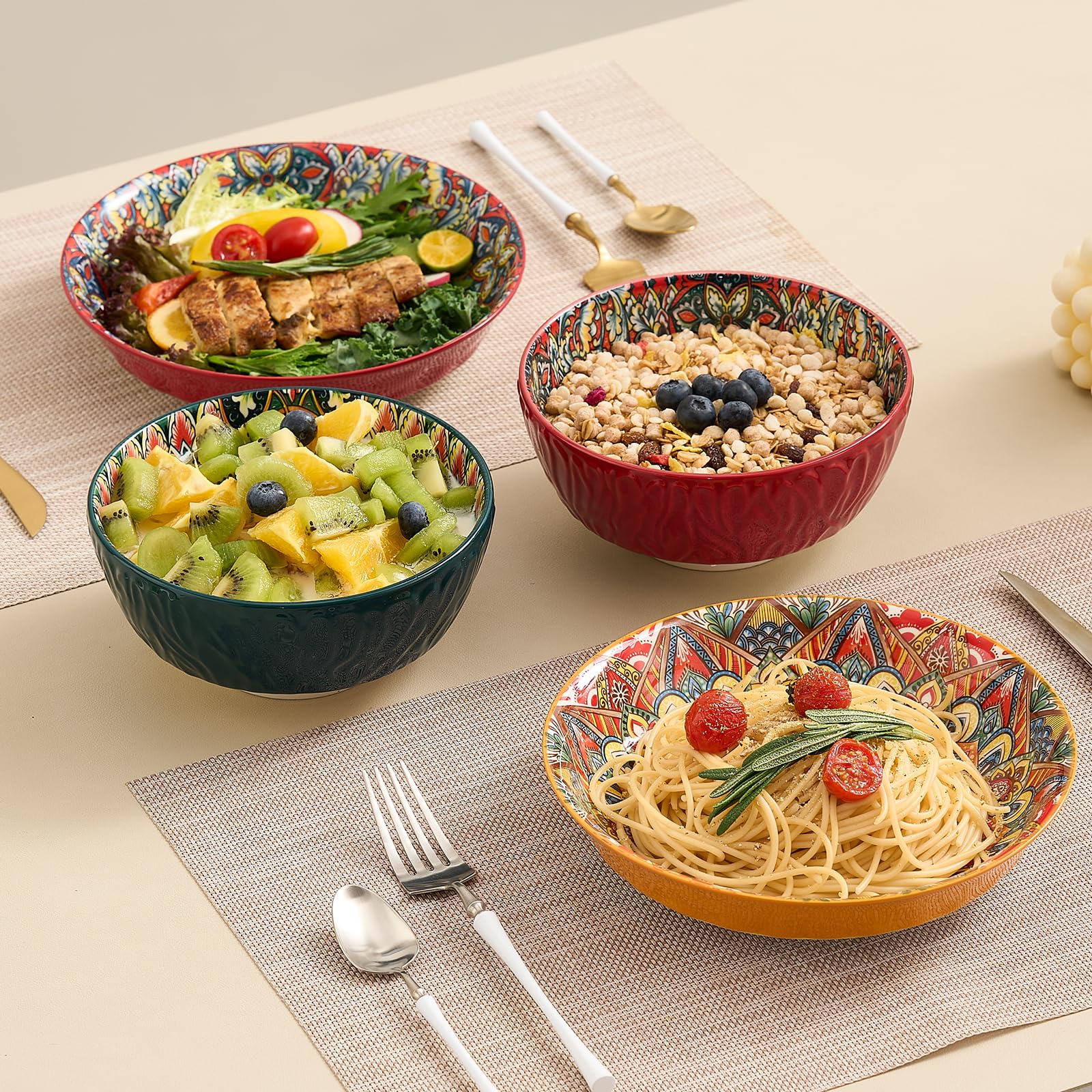 ASBEFORE dishwasher-safe ceramic bowls for effortless cleaning after meals.