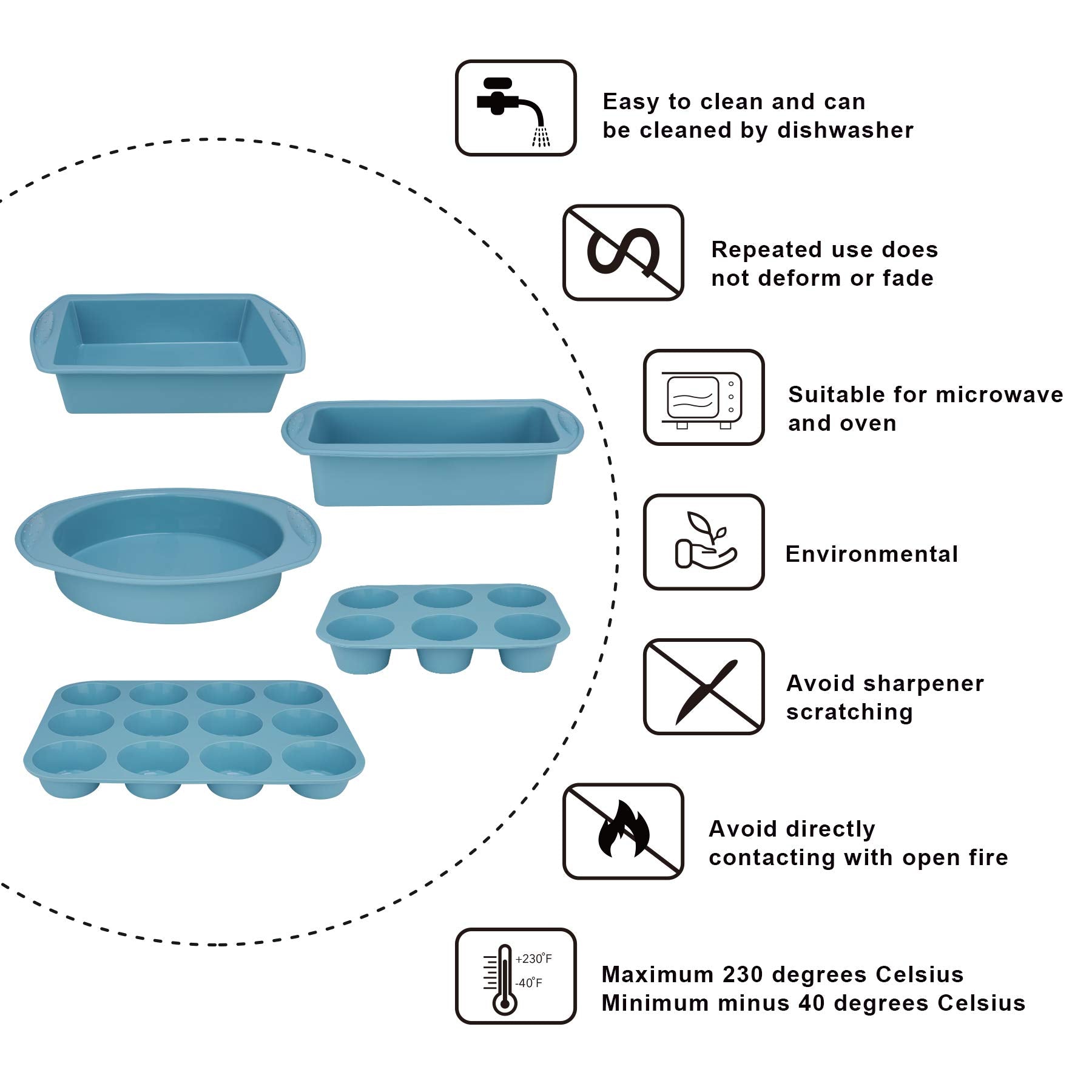 Aschef silicone bakeware surface stays nonstick for easy release