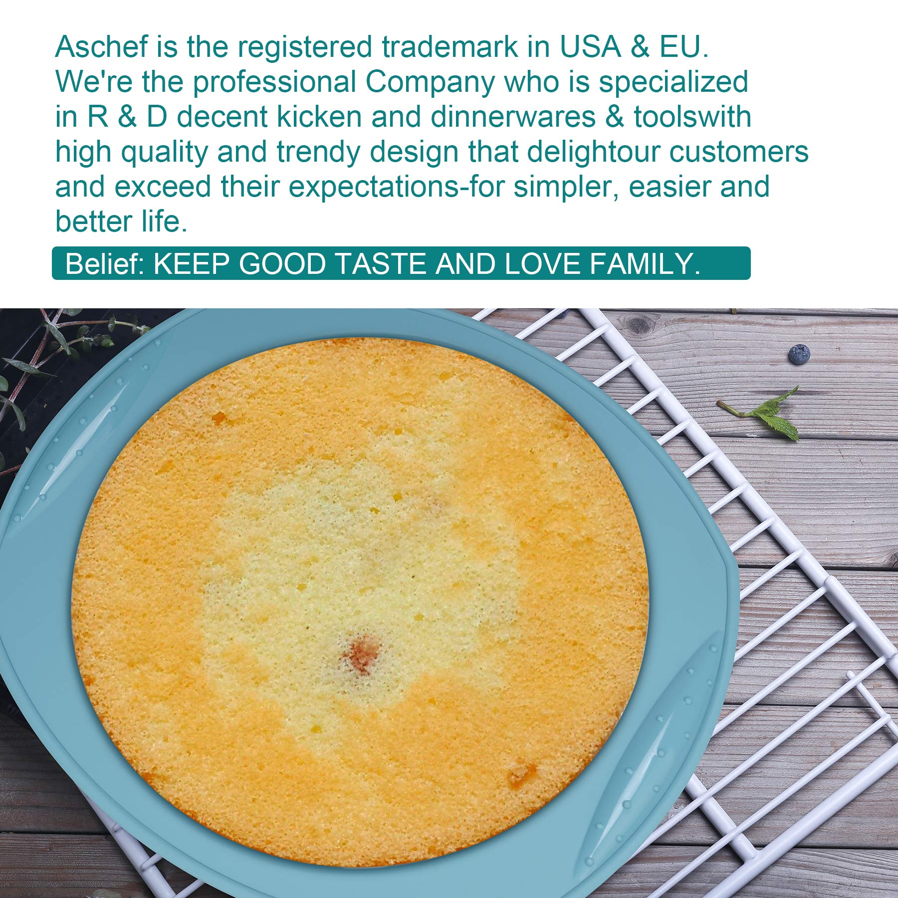 Aschef 9-inch round cake pan for smooth, even slices
