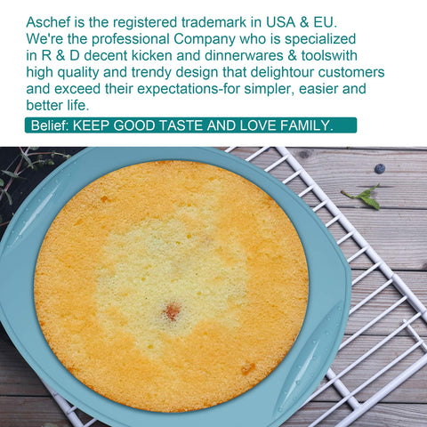 Aschef 9-inch round cake pan for smooth, even slices