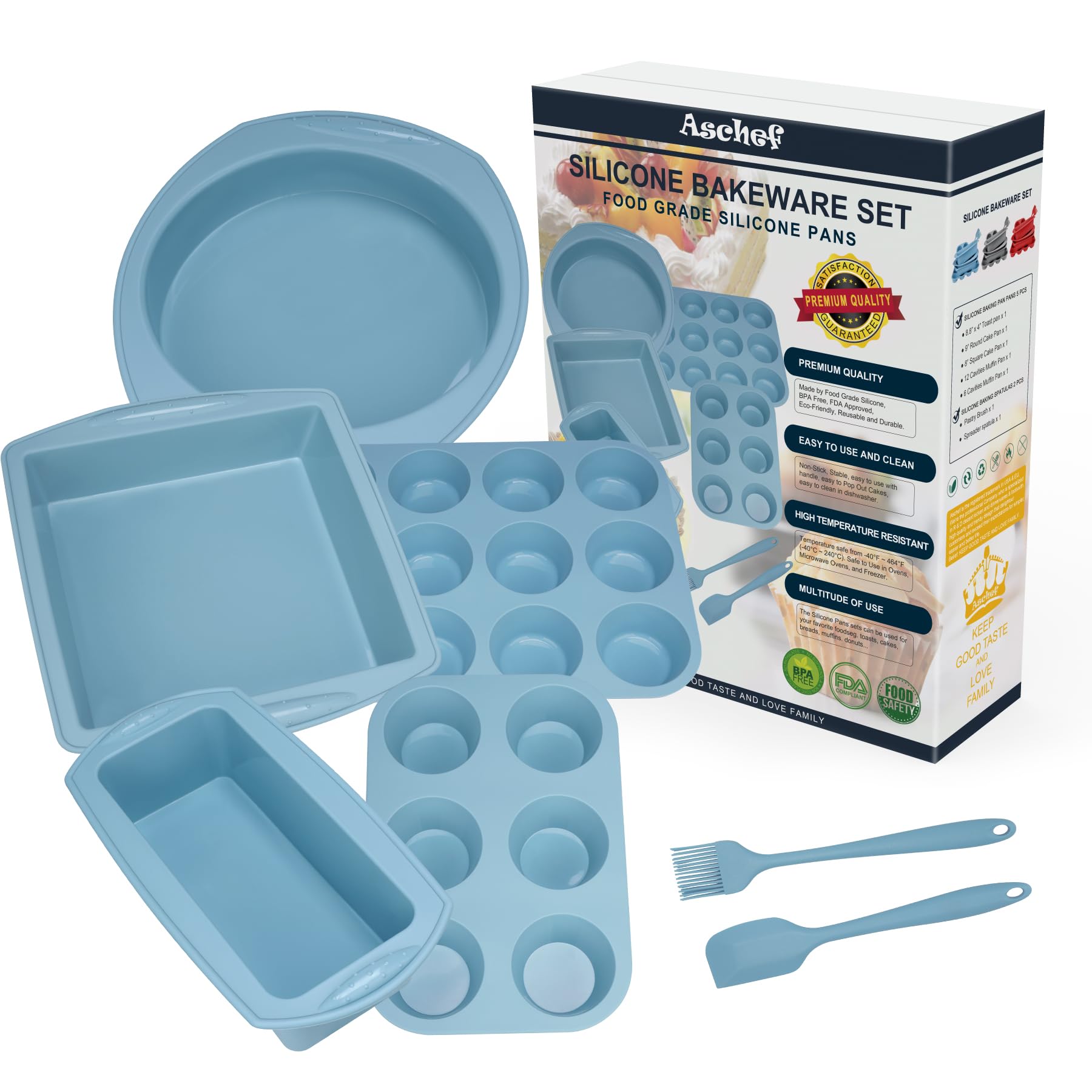 Aschef 7-in-1 toast pan for quick breakfasts and easy baking