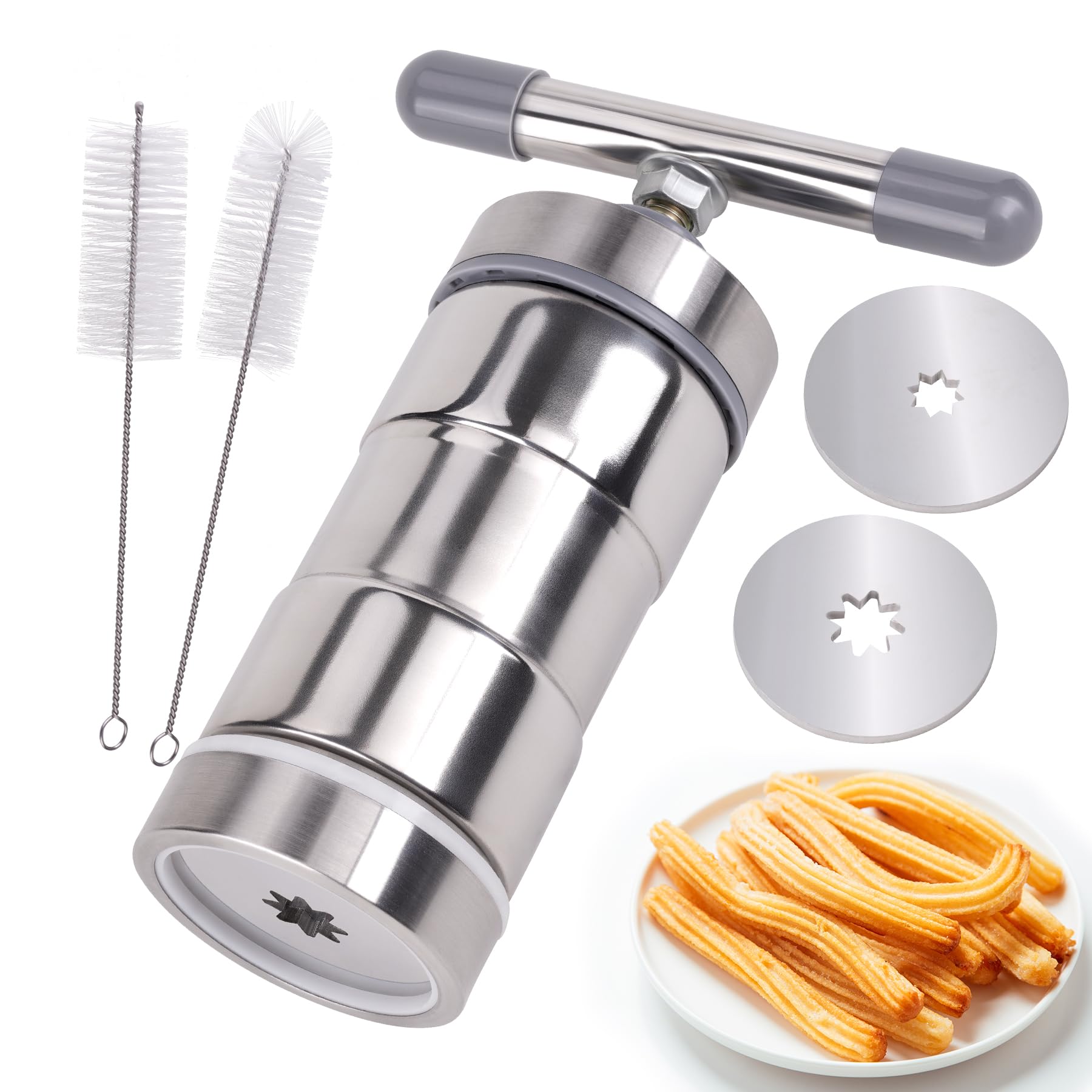 Aschef stainless steel churro maker assembled for easy at-home churros