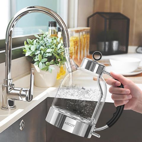 ASCOT spout filter traps scale to improve water quality during pouring.