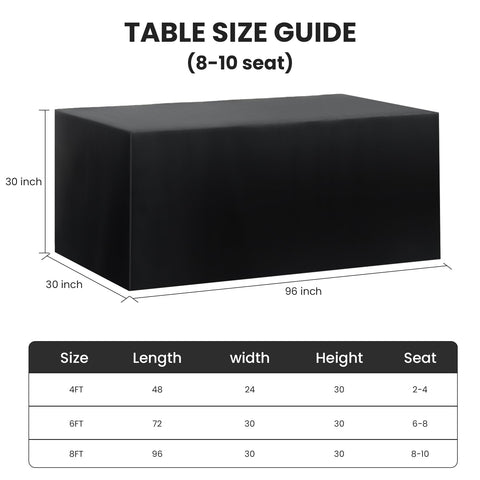 Ascoza 8ft rectangle tablecloth in waterproof fabric for spill protection