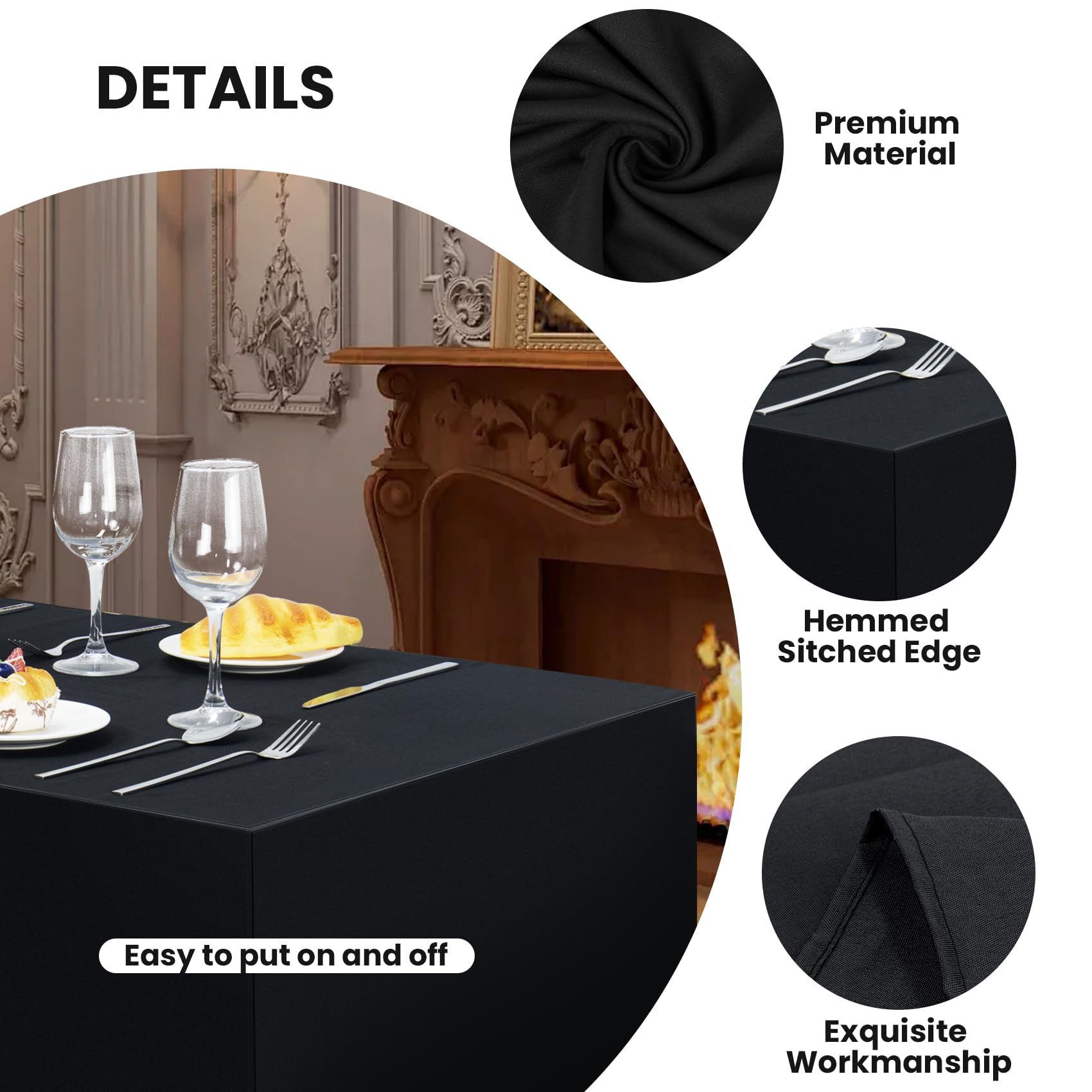 Ascoza open-back fitted tablecloth with storage space for easy display setup.