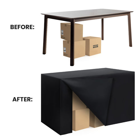Ascoza tablecloth edge flanges with seamless fit protecting desktop surfaces