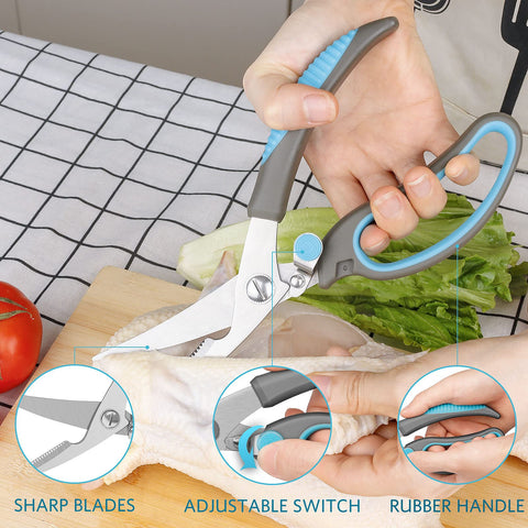 Asdirne 9-6 inch all-purpose scissors for versatile kitchen prep
