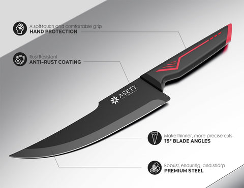 ASETY kitchen scissors in block offering quick access for herbs and packaging