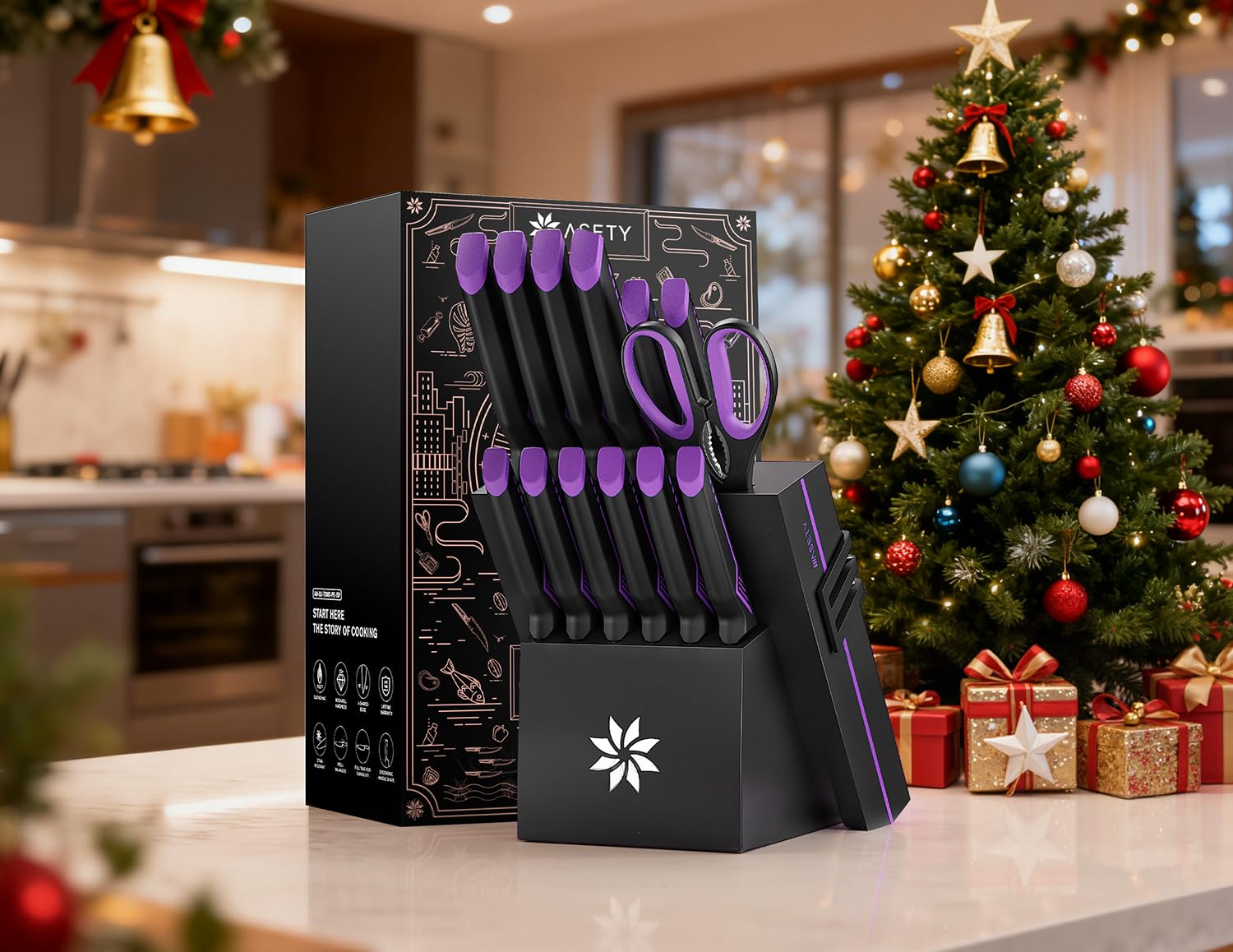 ASETY 8-inch chef knife offers precise slicing for everyday cooking