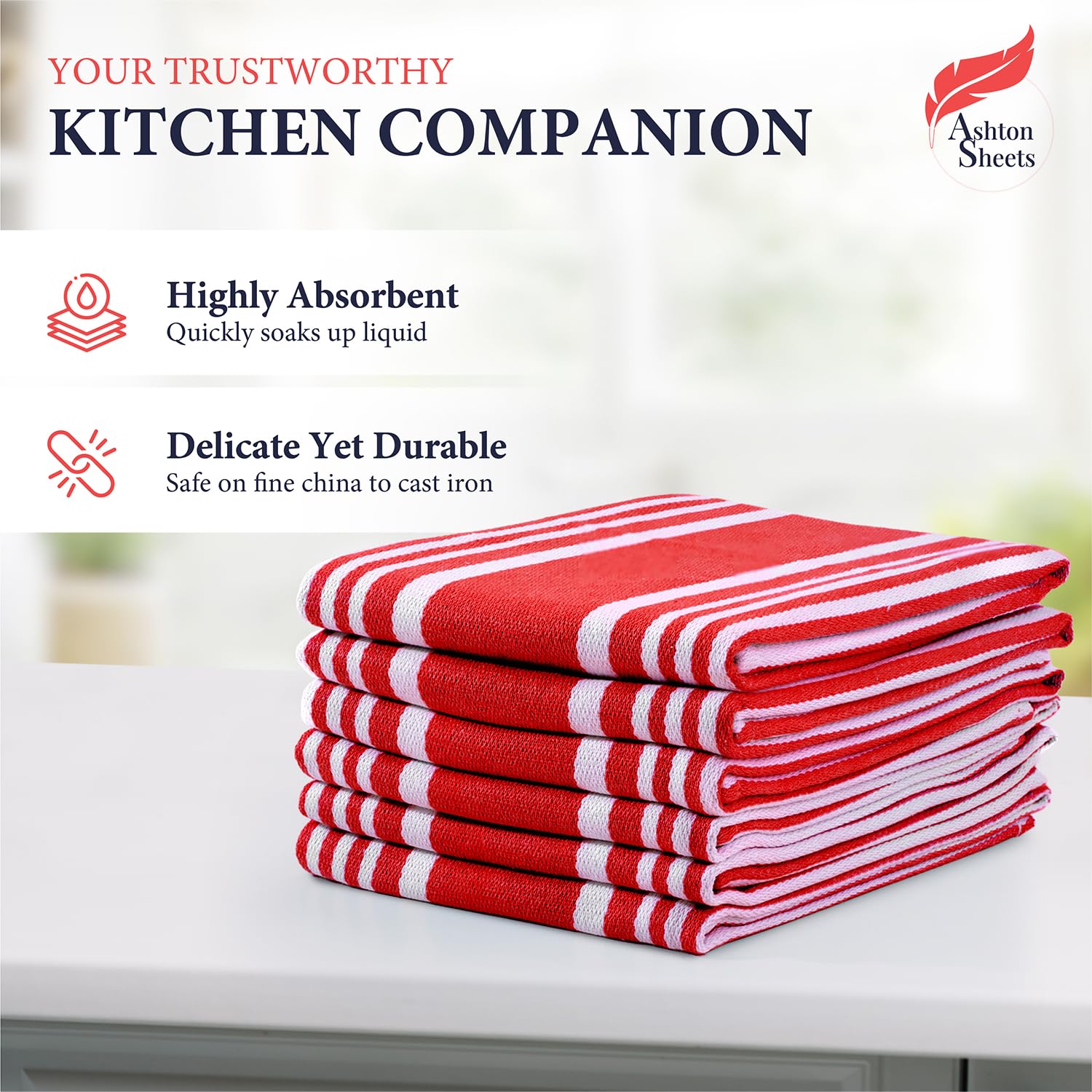 Ashton Sheets American Stripe close-up in red and white stripe fabric