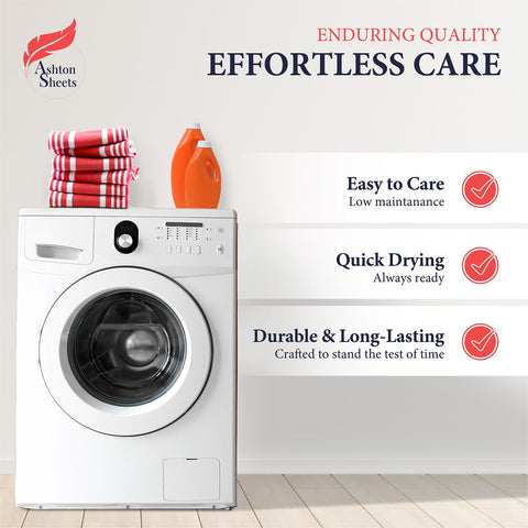 Ashton Sheets American Stripe towel lint-free and colorfast after washing