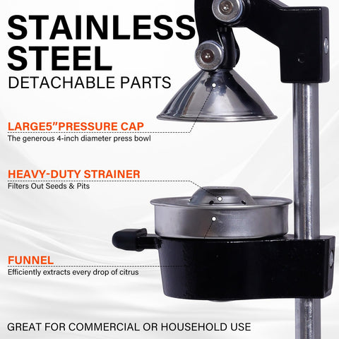 ASIALEO citrus juicer non-slip tray keeps work area stable during juicing.