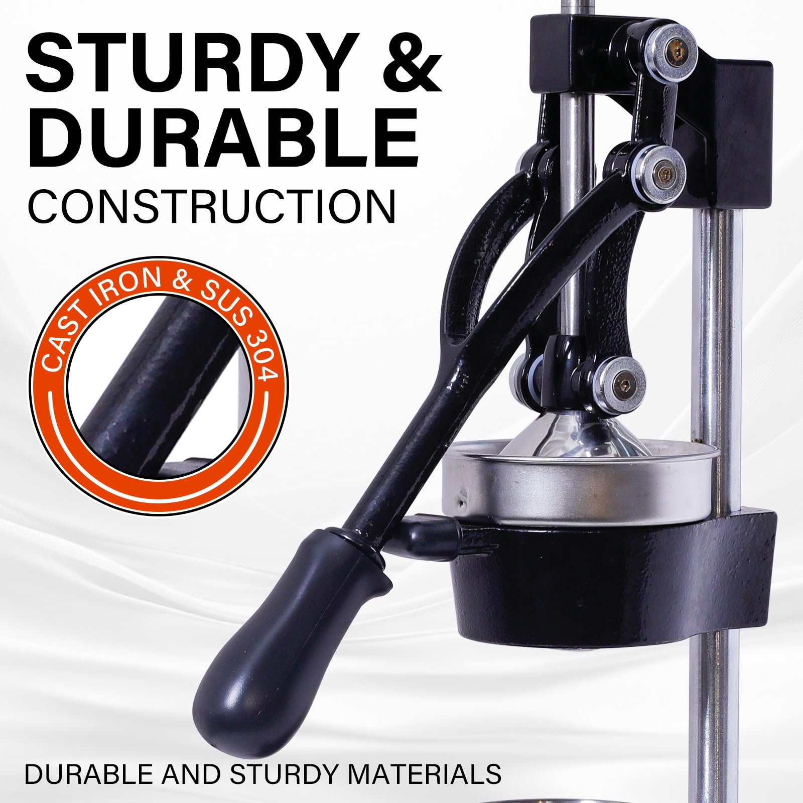 ASIALEO heavy-duty countertop juicer in black for reliable daily use.