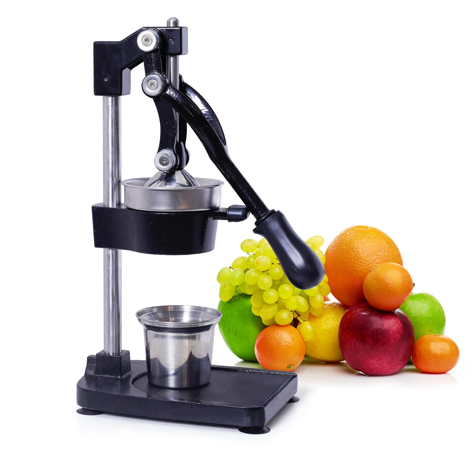 ASIALEO manual cast iron citrus juicer base and lever delivers sturdy, effortless juice extraction.