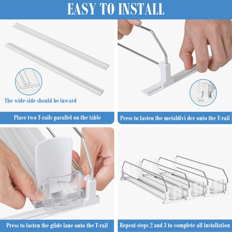 Asika fridge rack with adjustable width fitting multiple bottle sizes