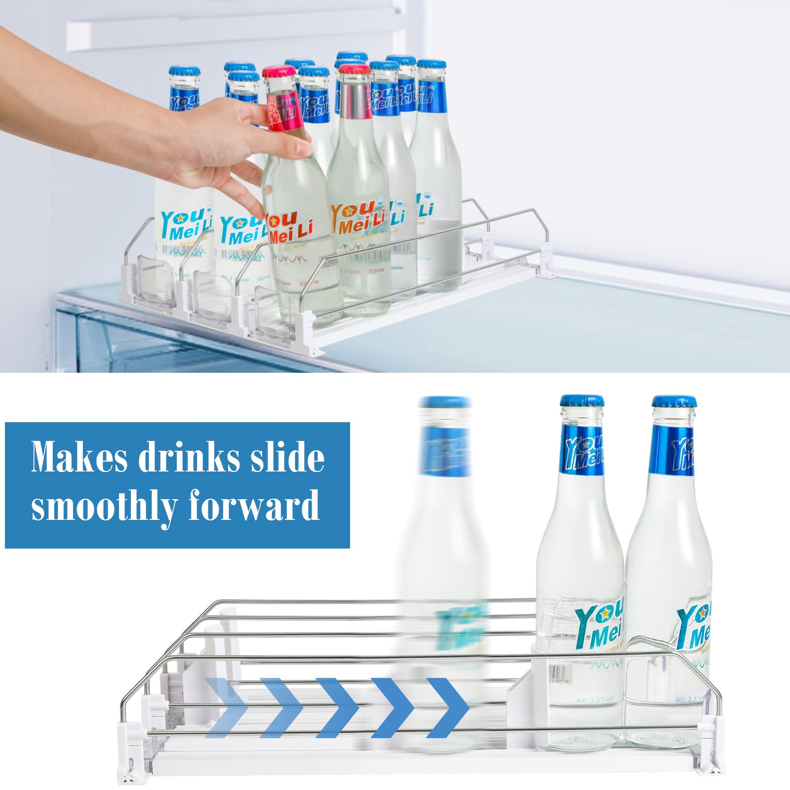 Asika lock-design push plate enabling secure, one-handed replenishment