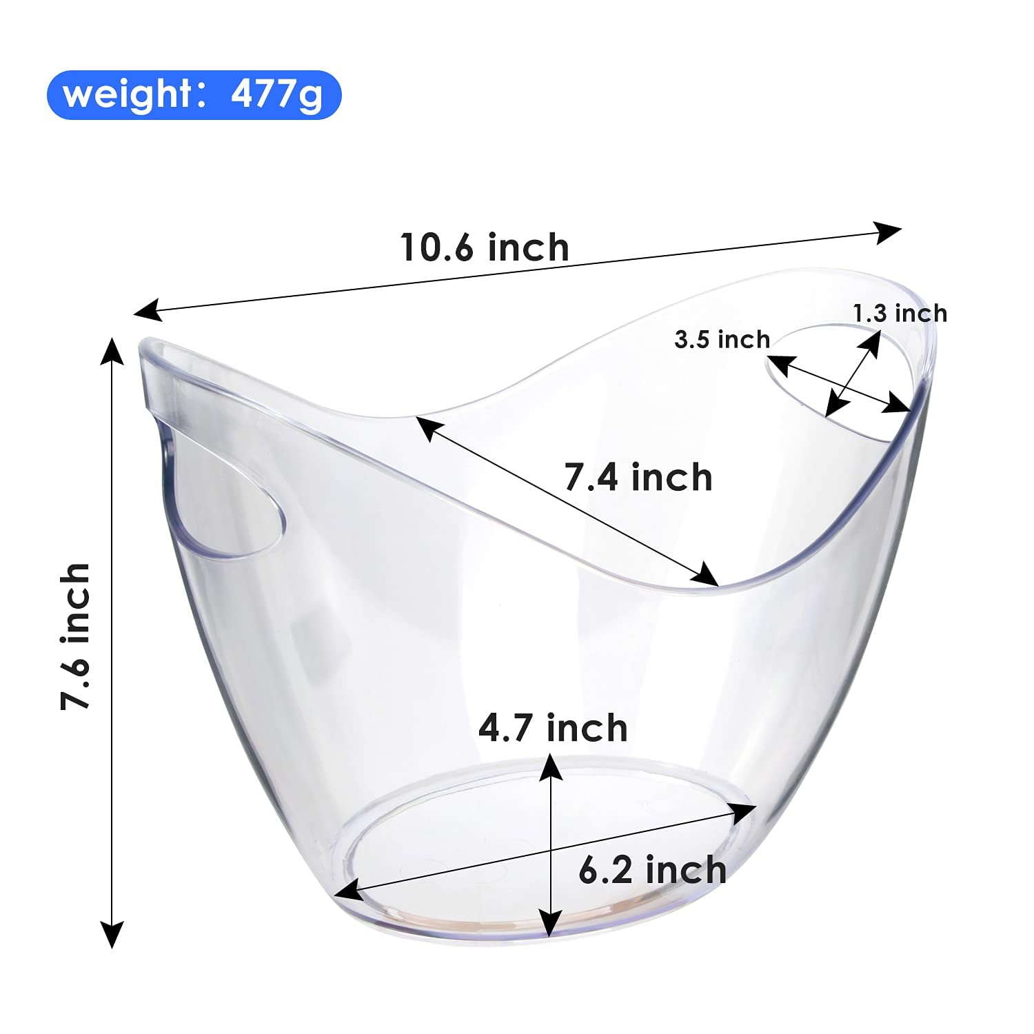 Asika wine bucket on table: keeps beverages reachable and visually appealing.