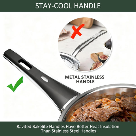 ASKSCICI stay cool bakelite handles stay comfortable while cooking