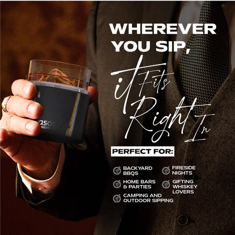 asobu 10.5-ounce whiskey glass with smoke finish for neat pours