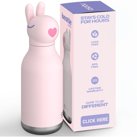 Asobu Bestie Bottle showing detachable animal head for playful hydration.