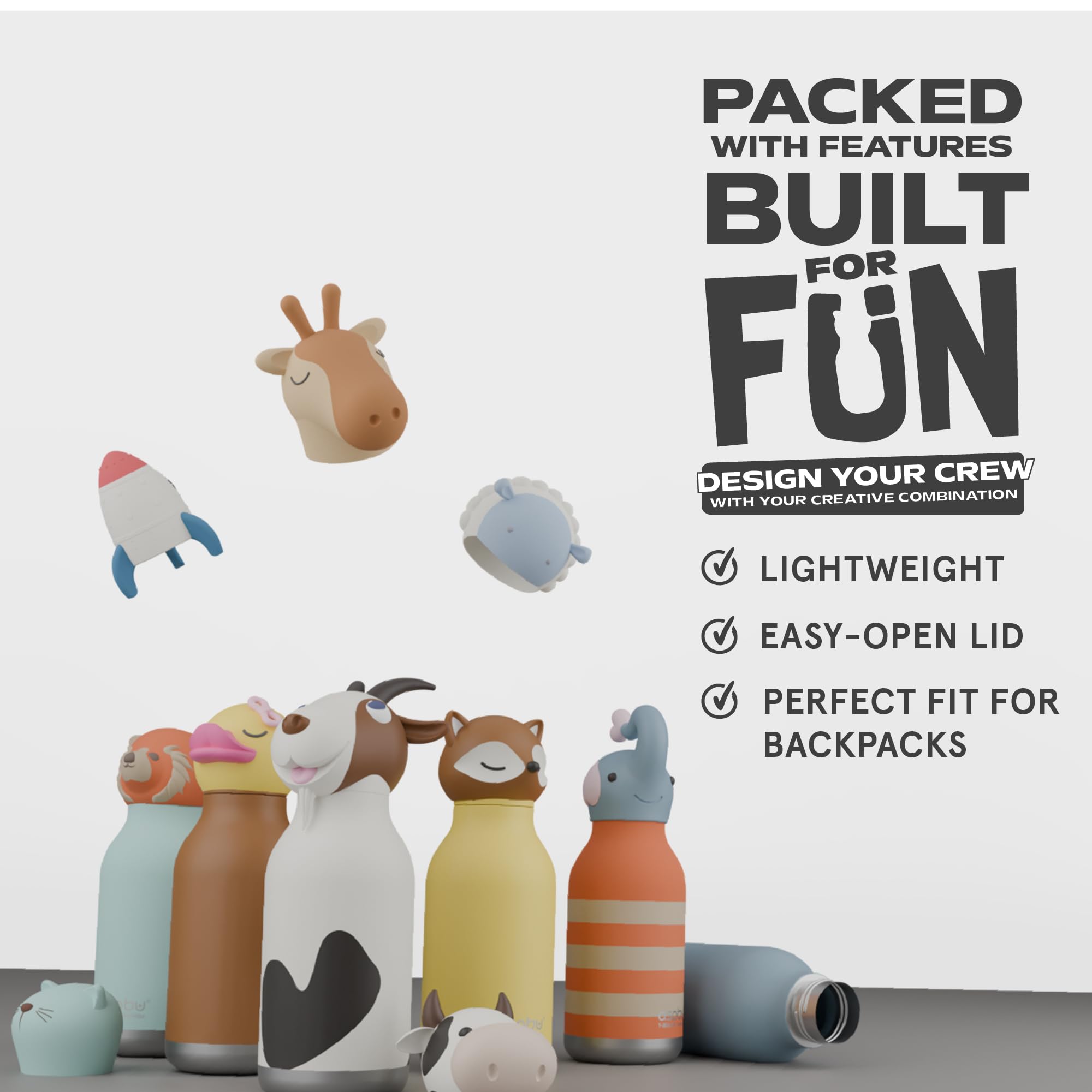 asobu Bestie Bottle detachable straw simplifies cleaning and filling for kids