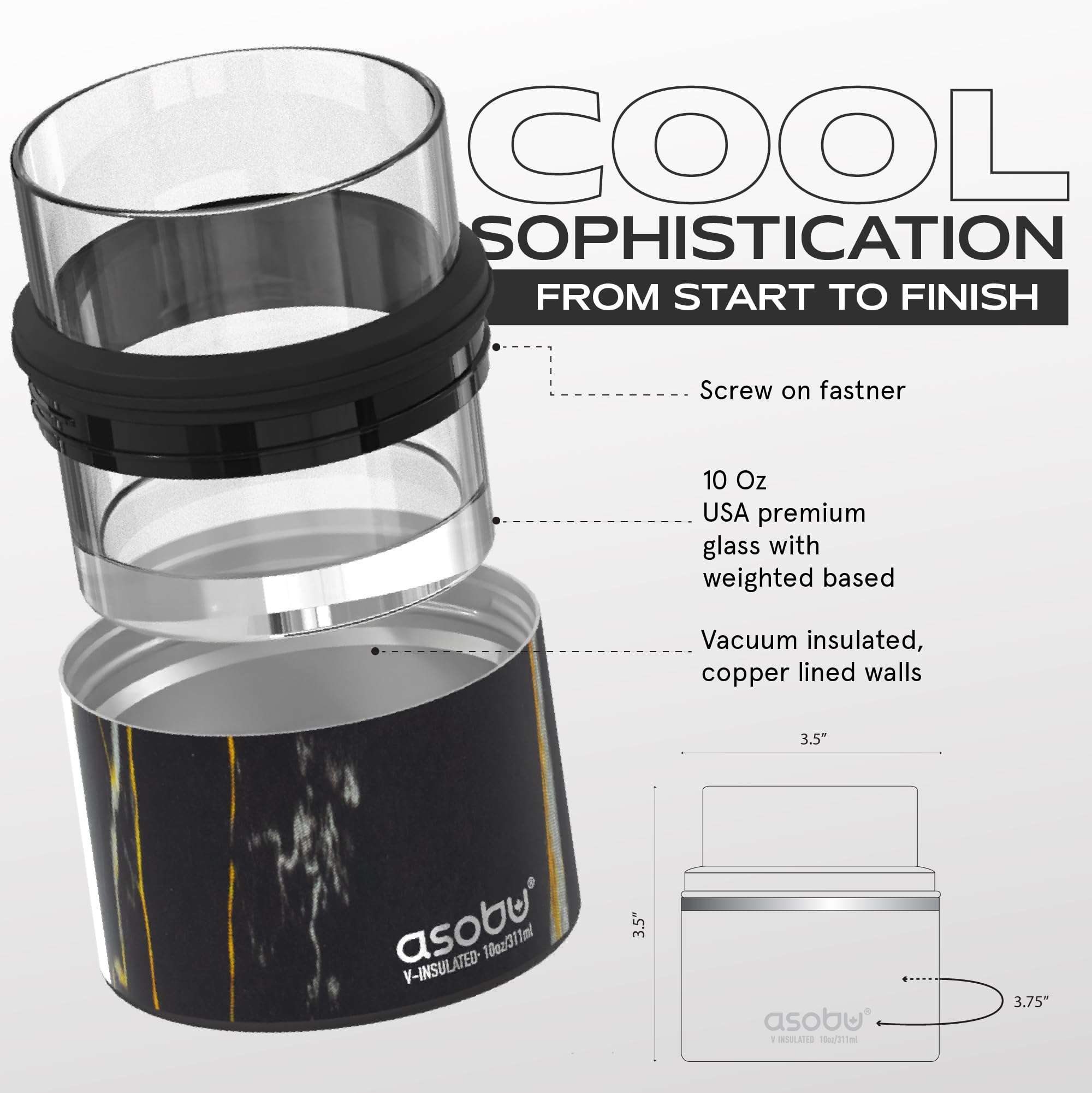 Asobu double-walled insulation keeps whiskey cold and hands comfortable