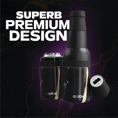 Asobu Frosty Beer Holder 2 Go double-wall insulation preserves cold temperatures longer.